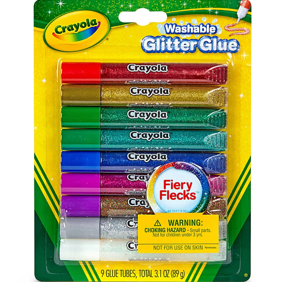 Crayola® Washable Glitter Glue Sticks, 0.35 Oz, Pack Of 9