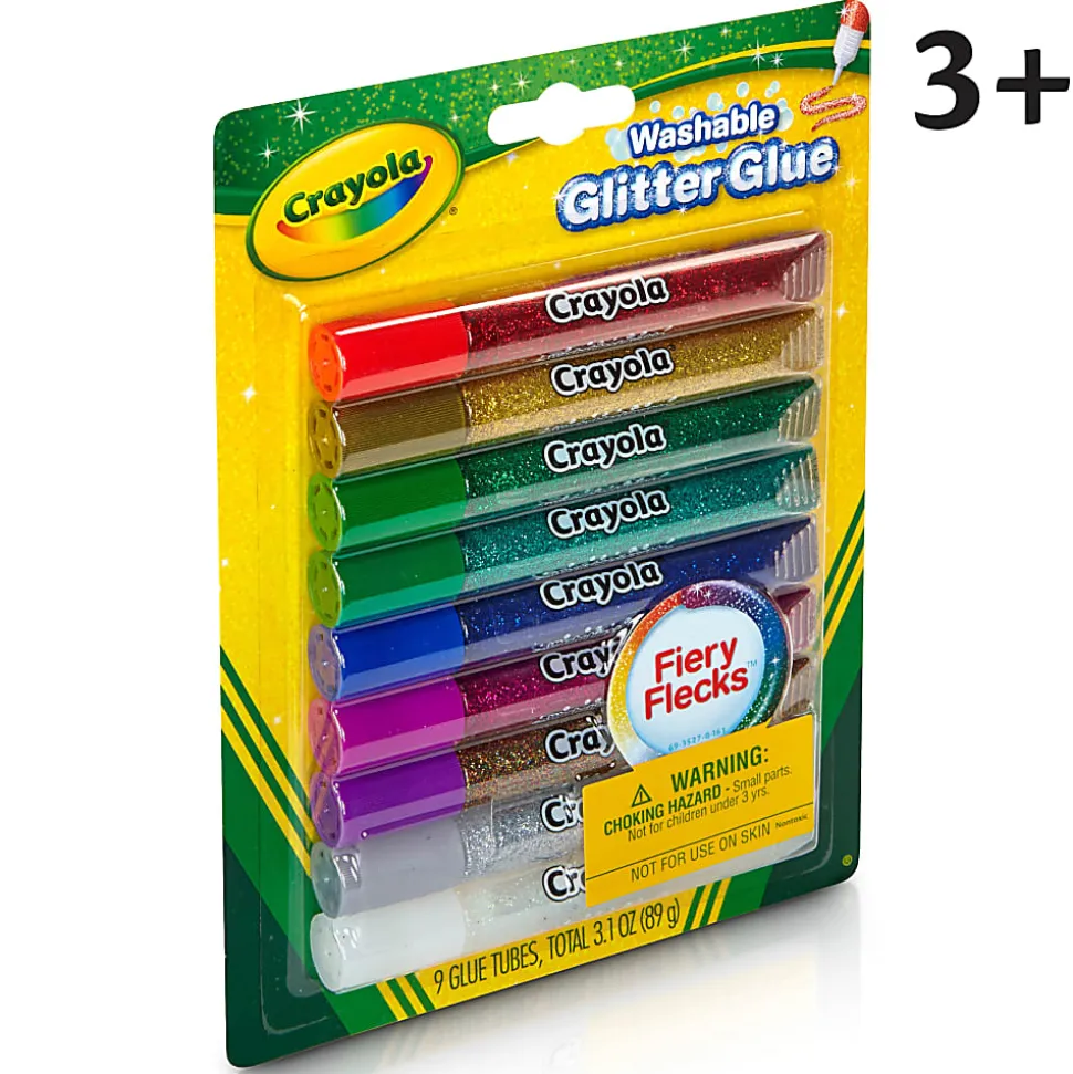 Crayola® Washable Glitter Glue Sticks, 0.35 Oz, Pack Of 9