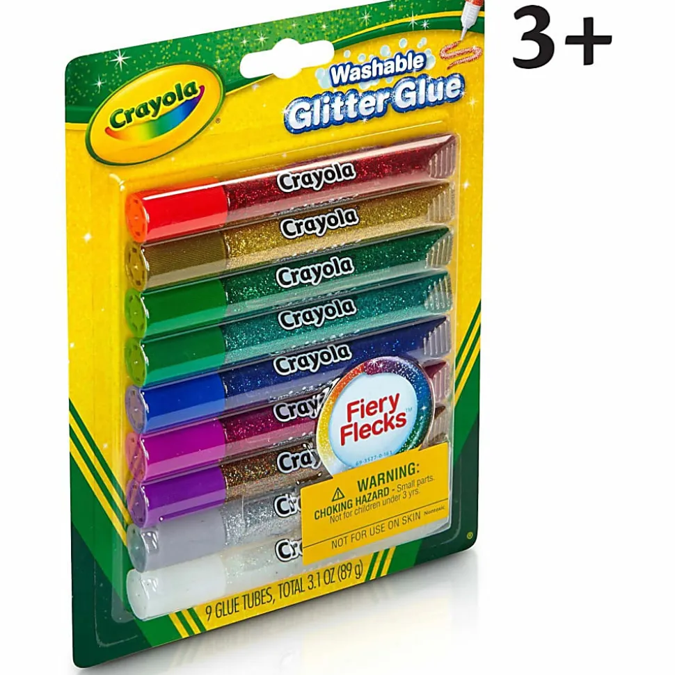 Crayola® Washable Glitter Glue Sticks, 0.35 Oz, Pack Of 9