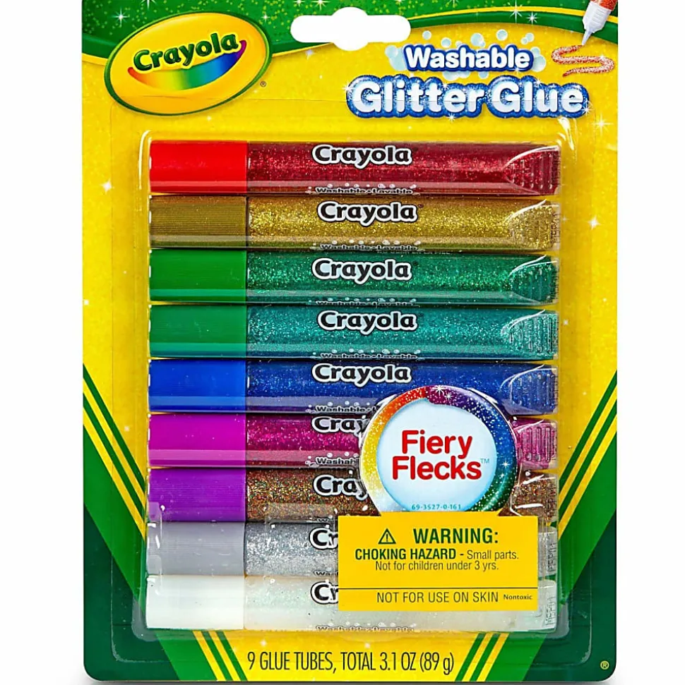 Crayola® Washable Glitter Glue Sticks, 0.35 Oz, Pack Of 9