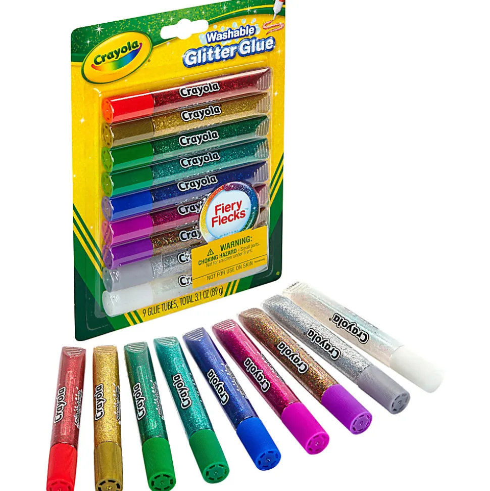 Crayola® Washable Glitter Glue Sticks, 0.35 Oz, Pack Of 9