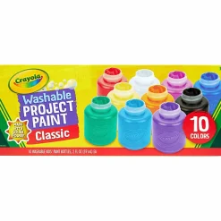 Crayola® Washable Kids' Paint Set, 2 Fl Oz, Assorted Colors, Set Of 10 Paint Bottles