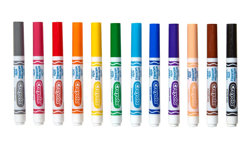 Crayola® Washable Markers, Broad Line, Assorted Classic Colors, Box Of 12