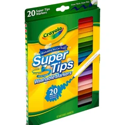 Crayola® Washable Markers, Super Tip, Assorted Colors, Box Of 20