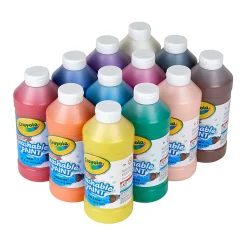 Crayola Washable Paints, 16 Oz, Assorted, Pack Of 12 Paints