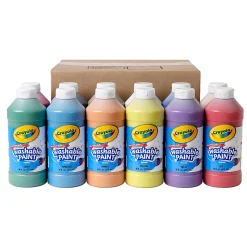Crayola Washable Paints, 16 Oz, Assorted, Pack Of 12 Paints