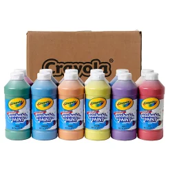 Crayola Washable Paints, 16 Oz, Assorted, Pack Of 12 Paints