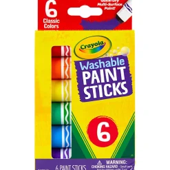 Crayola® Washable Paint Sticks, Assorted Colors, Pack Of 6 Sticks