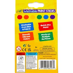 Crayola® Washable Paint Sticks, Assorted Colors, Pack Of 6 Sticks