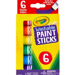 Crayola® Washable Paint Sticks, Assorted Colors, Pack Of 6 Sticks