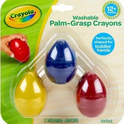 Crayola® Washable Palm Grasp Crayons, Assorted Colors, Pack Of 3 Crayons