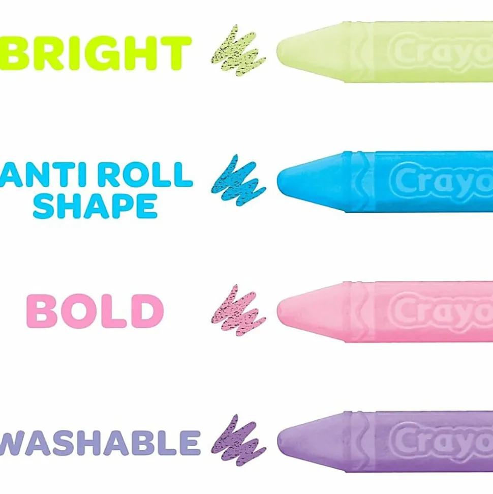 Crayola® Washable Sidewalk Chalk, 4", Assorted Colors, Box Of 24 Pieces