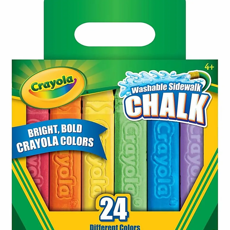 Crayola® Washable Sidewalk Chalk, 4", Assorted Colors, Box Of 24 Pieces
