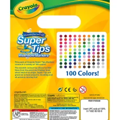 Crayola® Washable Super Tips Markers, Assorted Colors, Pack Of 100 Markers