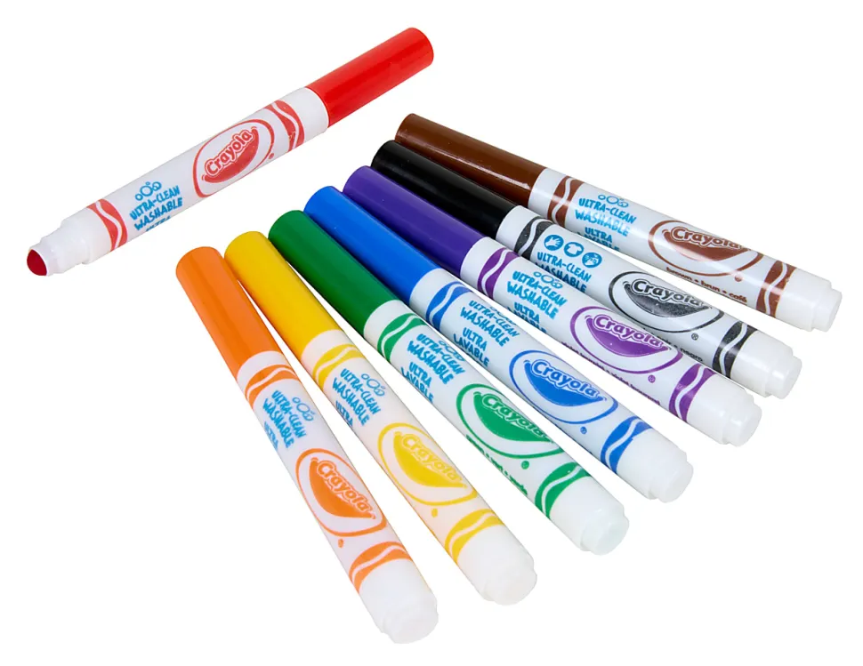 Crayola Washable Toddler Markers (8ct), Crush Resistant Markers, Toddler Art Supplies for Preschool, Gift for Toddlers, Ages 2+