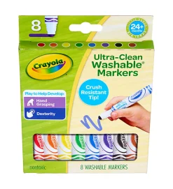 Crayola Washable Toddler Markers (8ct), Crush Resistant Markers, Toddler Art Supplies for Preschool, Gift for Toddlers, Ages 2+