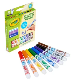 Crayola Washable Toddler Markers (8ct), Crush Resistant Markers, Toddler Art Supplies for Preschool, Gift for Toddlers, Ages 2+