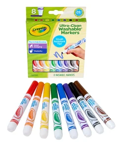 Crayola Washable Toddler Markers (8ct), Crush Resistant Markers, Toddler Art Supplies for Preschool, Gift for Toddlers, Ages 2+