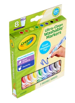 Crayola Washable Toddler Markers (8ct), Crush Resistant Markers, Toddler Art Supplies for Preschool, Gift for Toddlers, Ages 2+