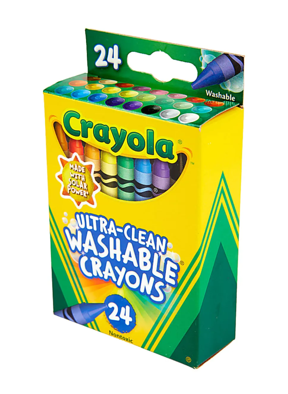 Crayola® Washable Ultra Clean Crayons, 6-1/4", Assorted Colors, Pack Of 24 Crayons