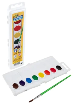 Crayola® Washable Watercolor Set With Brush, Assorted Colors