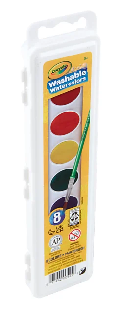Crayola® Washable Watercolor Set With Brush, Assorted Colors