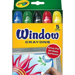 Crayola® Washable Window Crayons, Assorted Colors, Box Of 5
