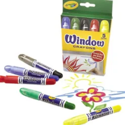 Crayola® Washable Window Crayons, Assorted Colors, Box Of 5