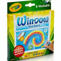 Crayola® Washable Window Markers, Conical Tip, Assorted Colors, Box Of 8