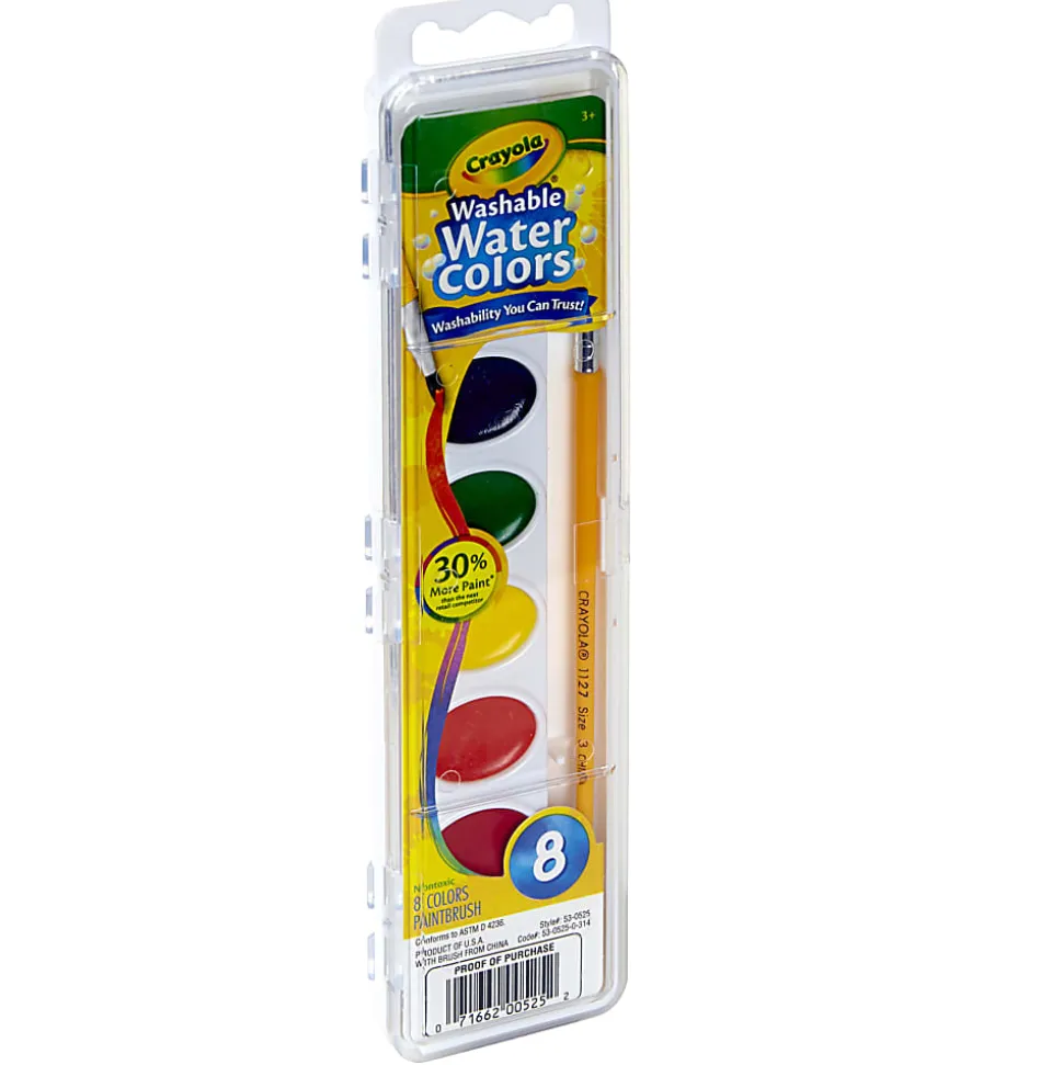Crayola® Watercolor Set, 1 Oz, Assorted Colors, 8 Paints Per Set, Pack Of 6 Sets