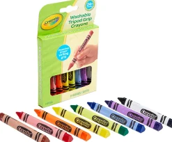 Crayola® Young Kids Washable Tripod Crayons, Assorted Colors, Pack Of 8 Crayons