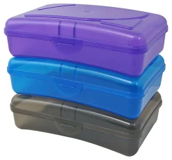 Cra-Z-Art Plastic School Box, 2-3/16”H x 5-3/16”W x 8”D, Assorted Colors