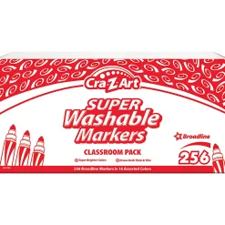 Cra-Z-Art Washable Broad Line Markers, Broad Point, Assorted Colors, Box Of 256 Markers