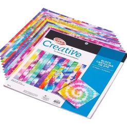 Creative Block Cardstock Paper, 12" x 12", Tie Dye, Pack Of 24 Sheets