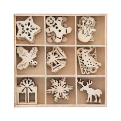 Creative Christmas Crafts, Wooden Ornaments, Set Of 9 Ornaments