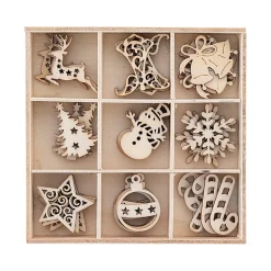 Creative Christmas Crafts, Wood Ornaments, Set Of 9 Ornaments