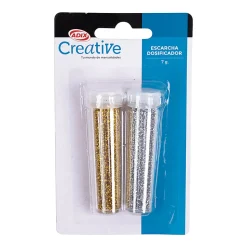 Creative Glitter Shaker Set, Silver/Gold, Total Qty 1