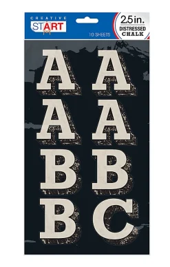 Creative Start® Chalk Letters, 3", Block, Black/Light Gray, Pack Of 84