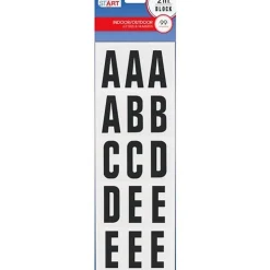 Creative Start® Self-Adhesive Letters, Numbers and Symbols, 2", Block, Black, Pack of 99