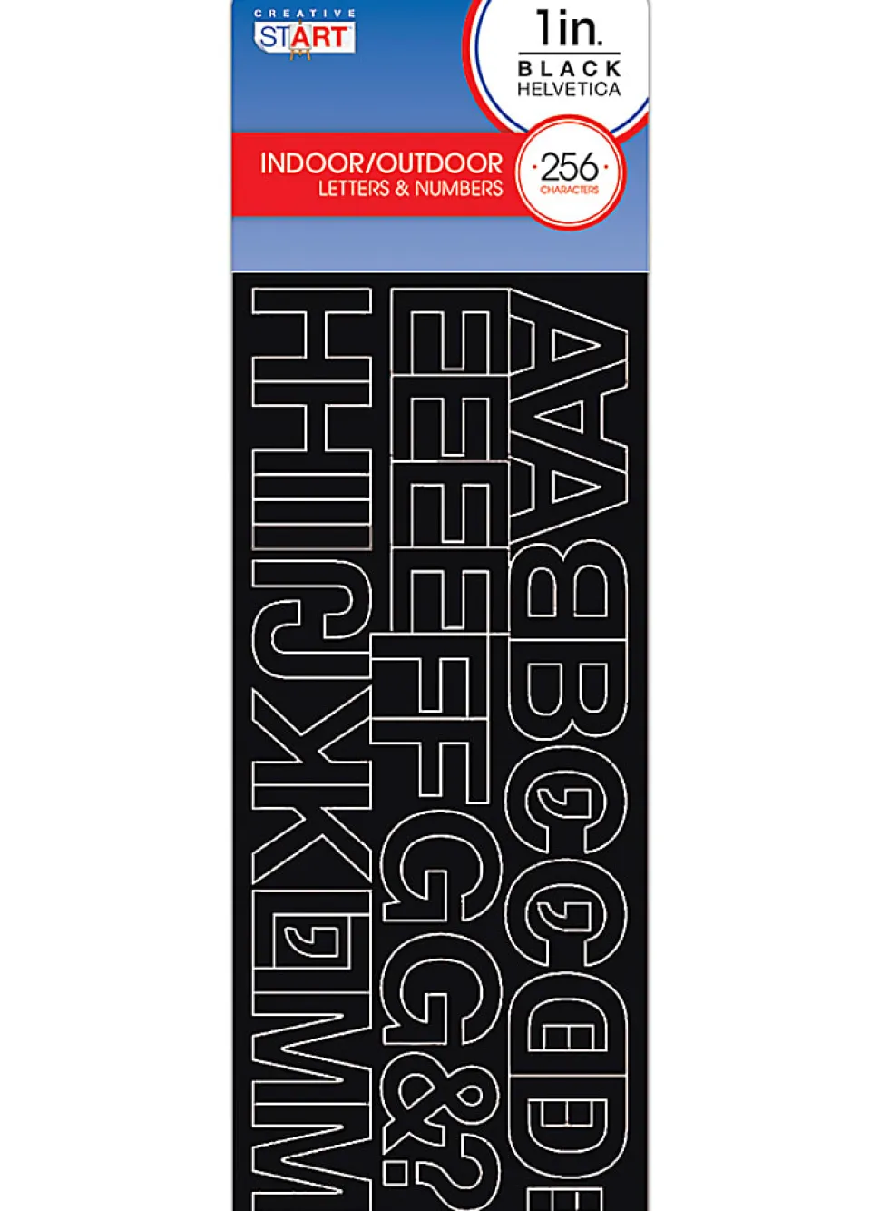 Creative Start® Self-Adhesive Letters, Numbers and Symbols, 1", Helvetica, Black, Pack of 256