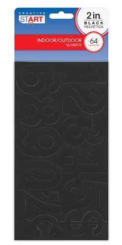 Creative Start® Self-Adhesive Numbers and Symbols, 2", Helvetica, Black, Pack of 64