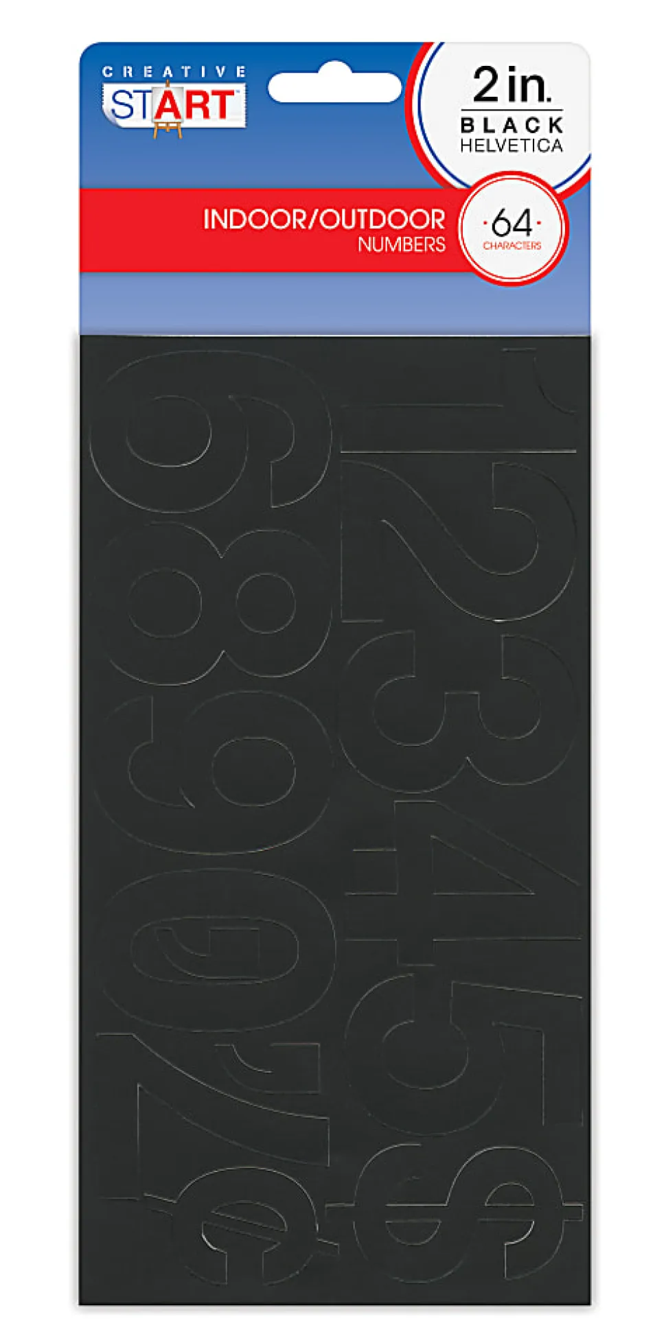 Creative Start® Self-Adhesive Numbers and Symbols, 2", Helvetica, Black, Pack of 64
