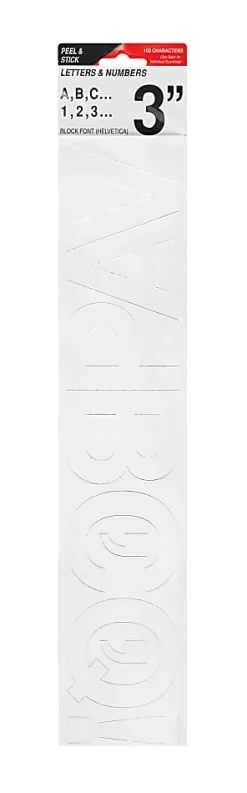 Creative Start® Self-Adhesive Letters, Numbers and Symbols, 3", Helvetica, White, Pack of 103