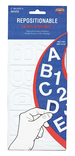 Creative Start® Self-Adhesive Repositionable Letters, Numbers and Symbols, 2", Helvetica, Black