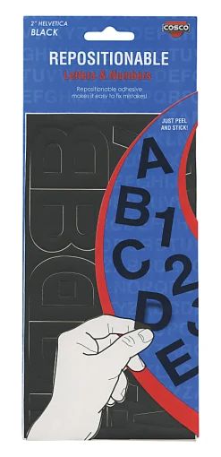 Creative Start® Self-Adhesive Repositionable Letters, Numbers and Symbols, 2", Helvetica, White