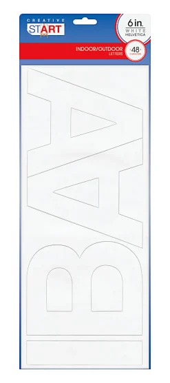 Creative Start® Self-Adhesive Letters6", Helvetica, White