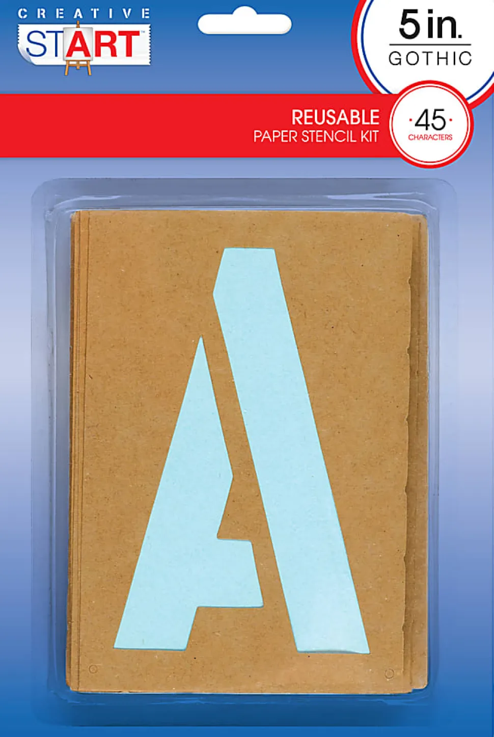Creative Start® Stencil Kit, Reusable Paper, Letters, Numbers and Symbols, Gothic, 5", 45 Characters