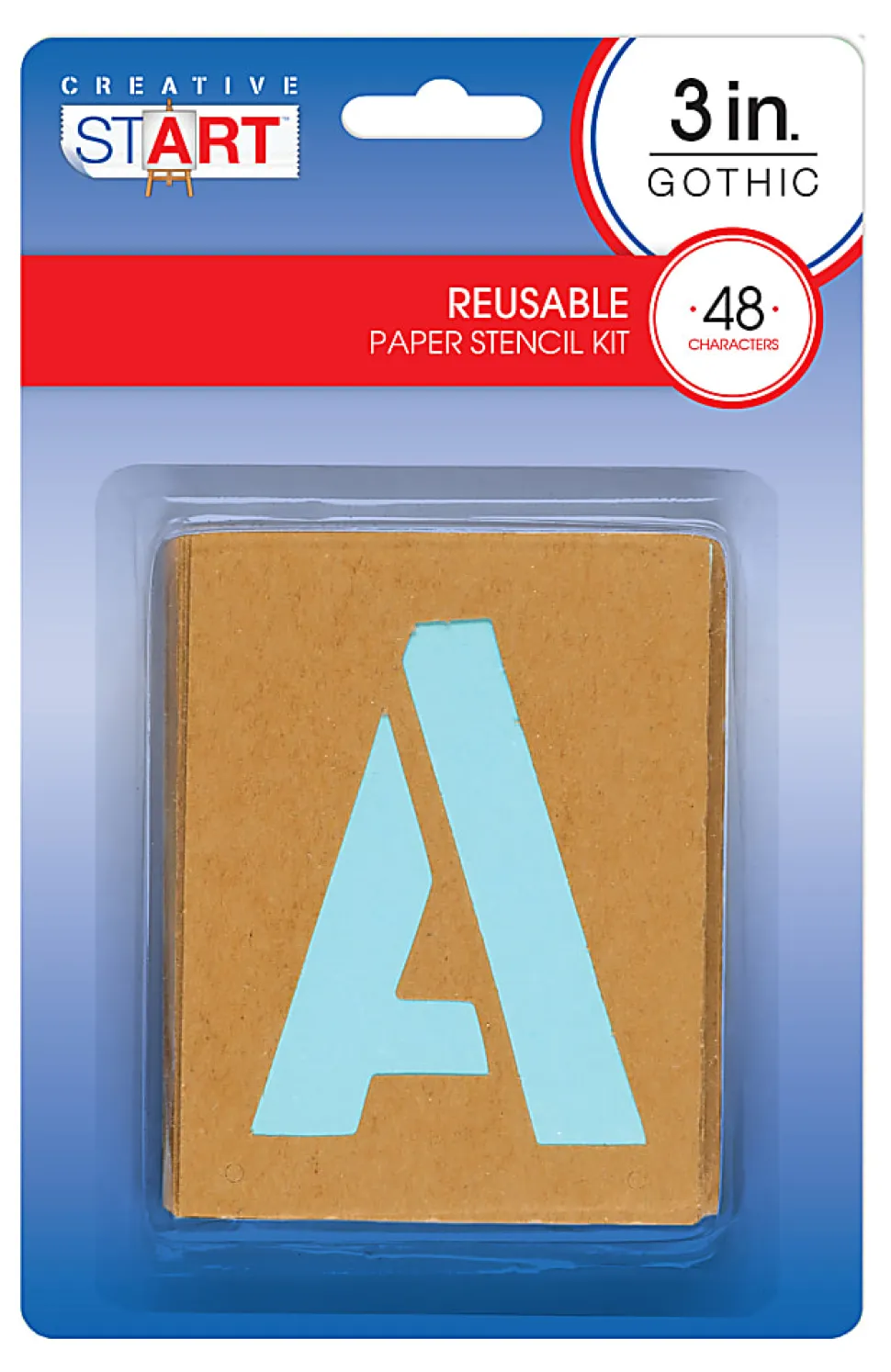 Creative Start® Stencil Kit, Reusable Paper, Letters, Numbers and Symbols, Gothic, 4", 45 Characters