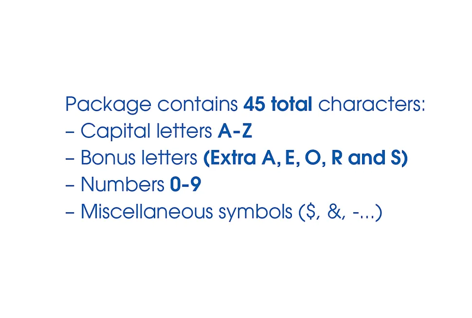 Creative Start® Stencil Kit, Reusable Paper, Letters, Numbers and Symbols, Gothic, 4", 45 Characters