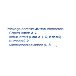 Creative Start® Stencil Kit, Reusable Paper, Letters, Numbers and Symbols, Gothic, 2", 45 Characters